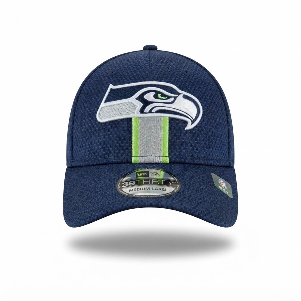 Seattle Seahawks New Era 39THIRTY Hat Men M/L 2024 Sideline Navy New Cap